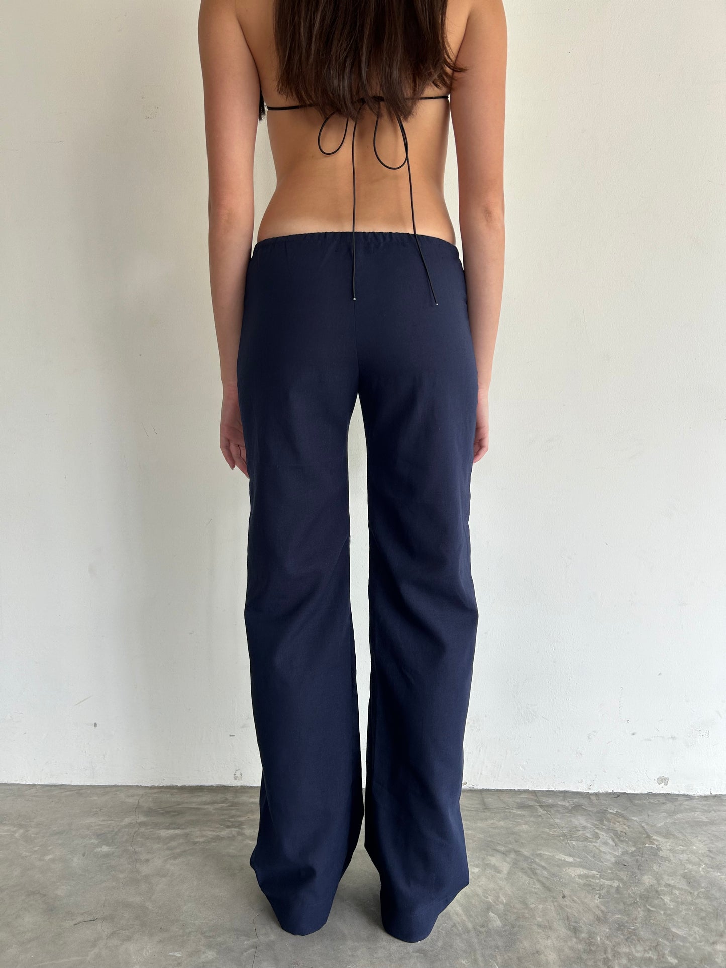 Linen Trousers Navy